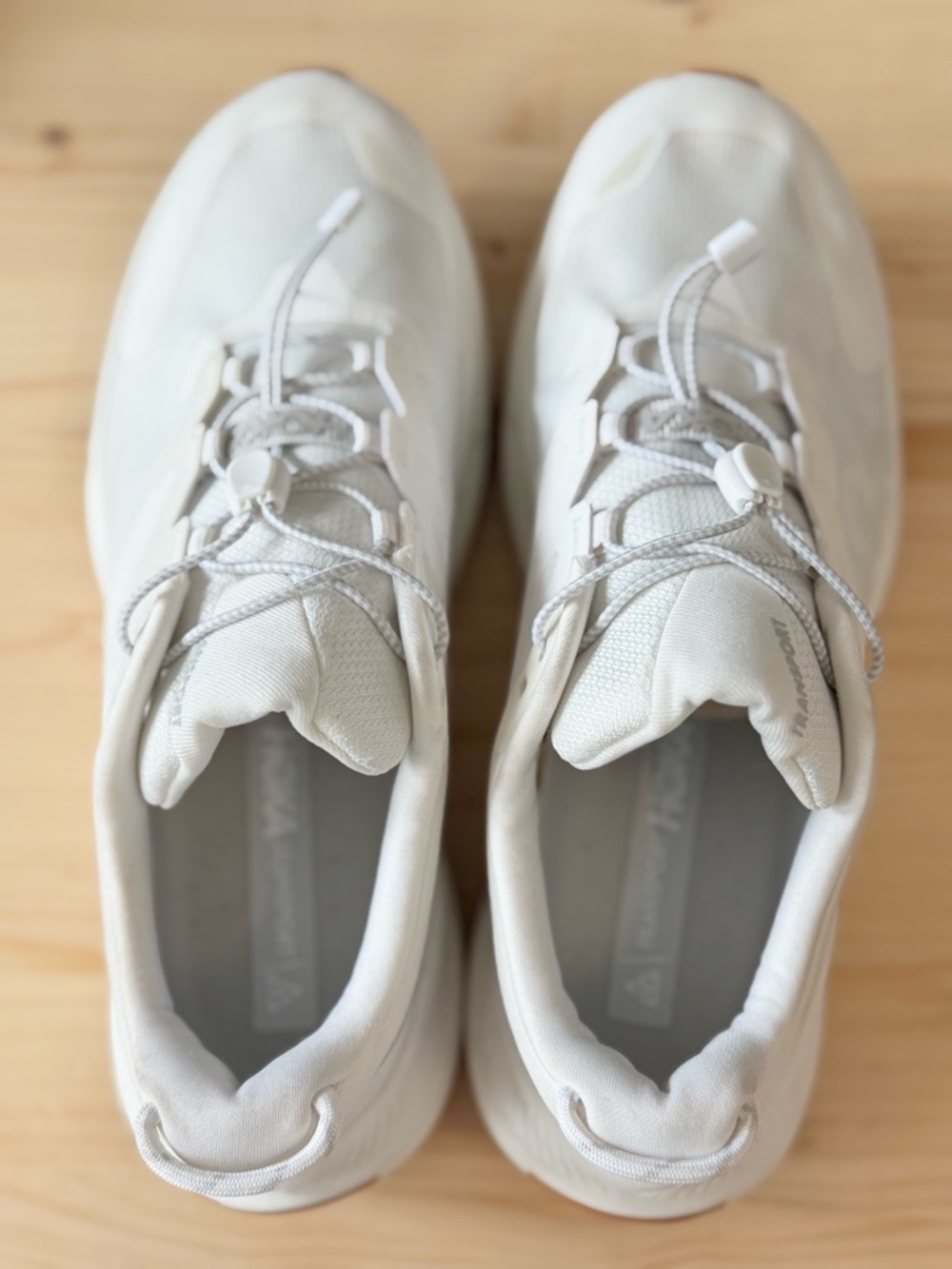 Hoka White Athletic Running Shoes with Gum Outsole - Picture 5 of 6